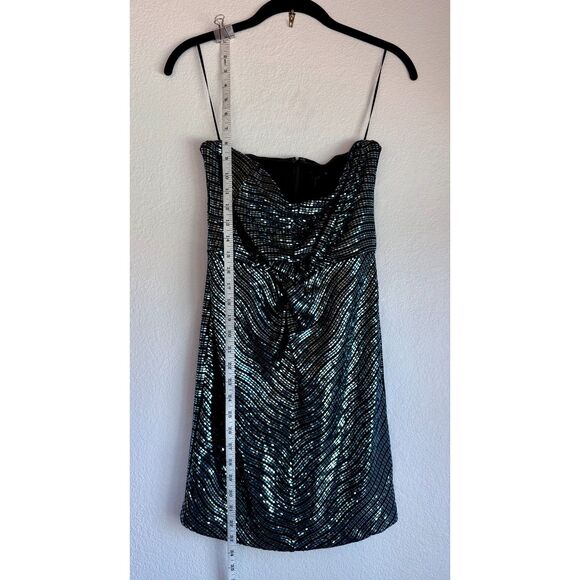 NWT Ramy Brook Black Label Daya Sequined Strapless Mini Dress in Navy Party Sz 0 - Picture 13 of 16